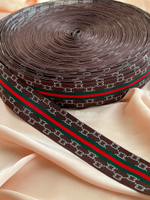 Тесьма Гучч. 30 мм. темно-коричневая жаккард