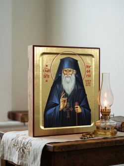 Икона Порфирия Кавсокаливита, преподобного на дереве: 125 х 160 (Синопсисъ)