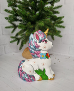 Единорог Радужный фарфоровая игрушка под ёлку