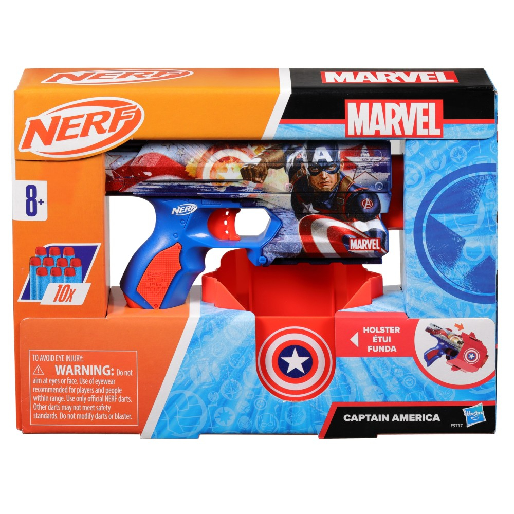 Hasbro F9717 — Бластер Nerf Marvel «Капитан Америка» с 10 стрелами F9717 — фото 2