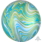 Шар Фольгированный Мрамор 3D (Голубой)