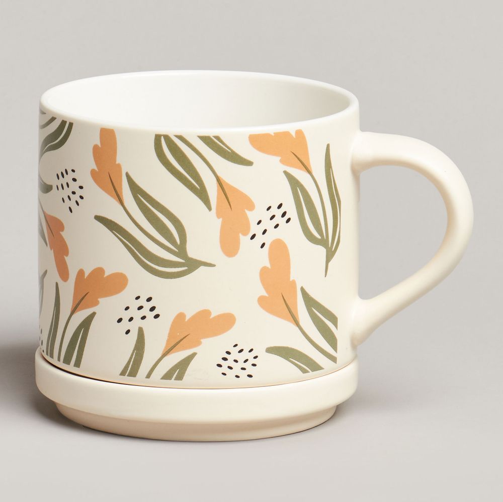 КРУЖКА С КРЫШКОЙ LEFARD FLOWERS 390МЛ. (КОР=24ШТ.)