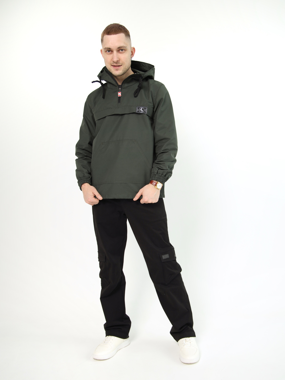 Анорак мужской без утеплителя темно-зеленый Город Горький