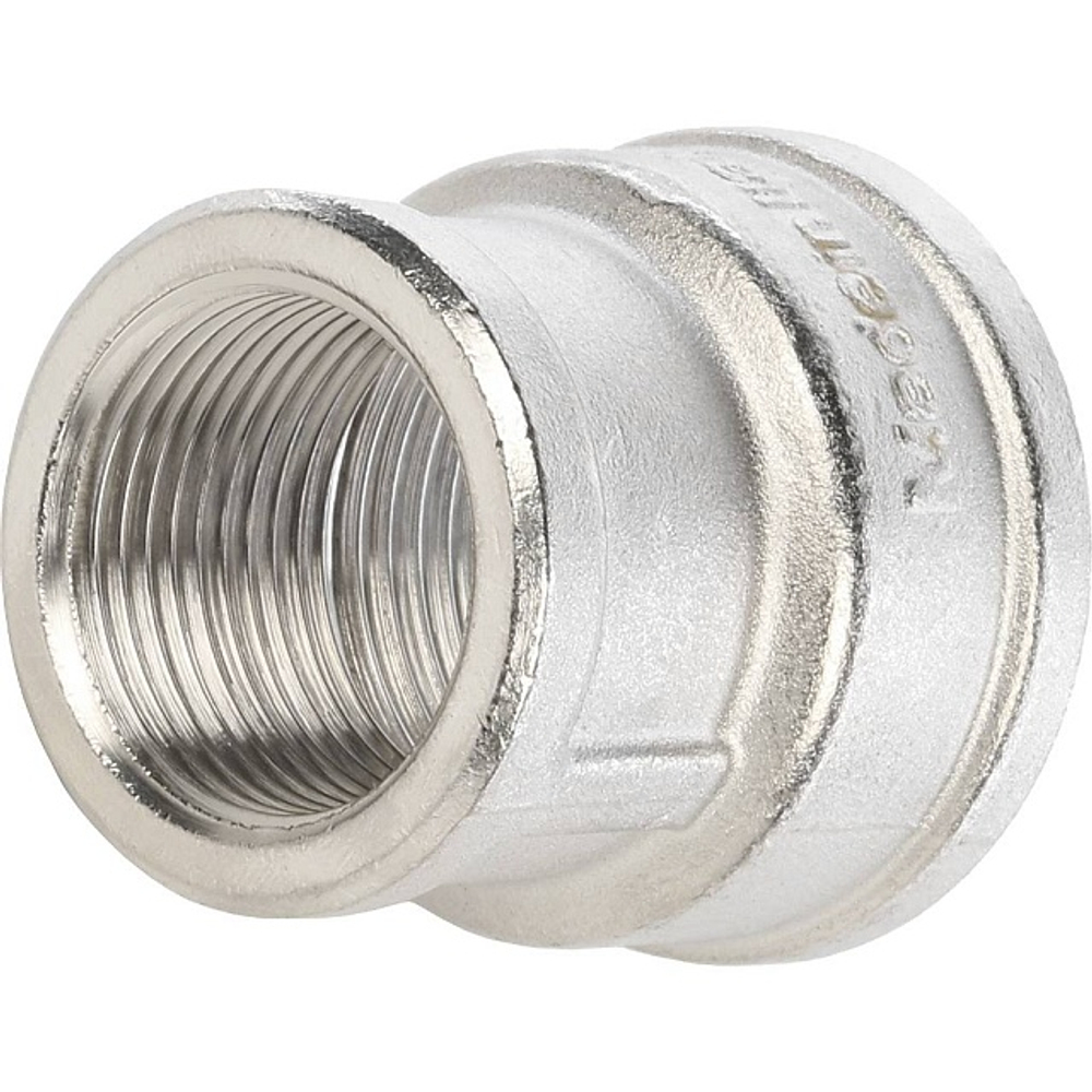 Муфта редукционная STOUT SFT 0006 - 1" x 3/4" (для стальных труб, латунь никелированная)