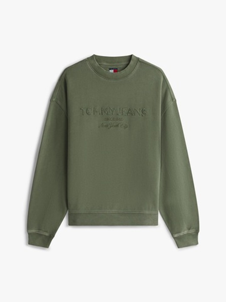 Свитшот Tommy Jeans Garment-Dyed Dark Greenery