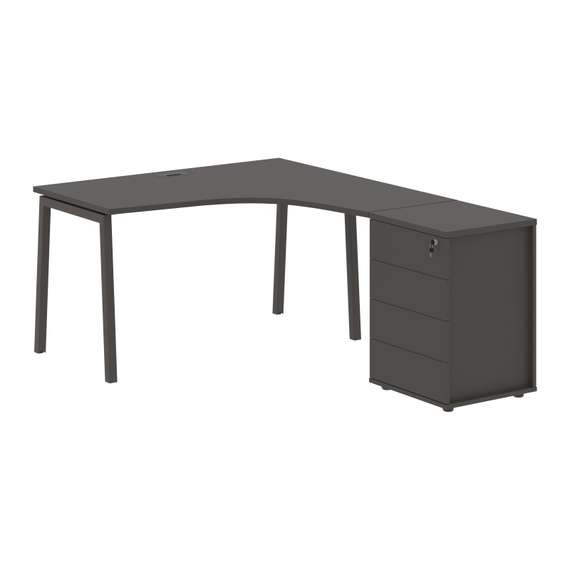 Стол эргономичный с тумбой ELCET 1318(R)  1360х1880х750 EDIS