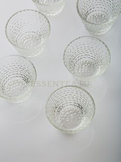 Чашка стеклянная с рифленым рисунком (Цена за 1 штуку) - 6 штук в наборе