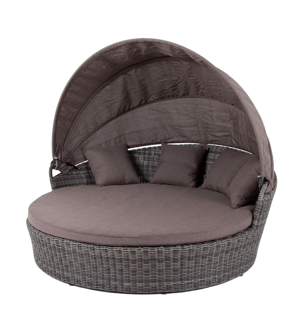 "Стильяно" плетеная кровать круглая, цвет графит