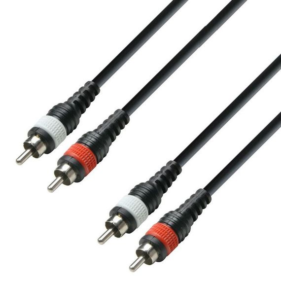 Adam Hall K3 TCC 0600 M - кабель аудио 2 x RCA (M) - 2 x RCA (M), 0.22 мм2, 6 м, moulded