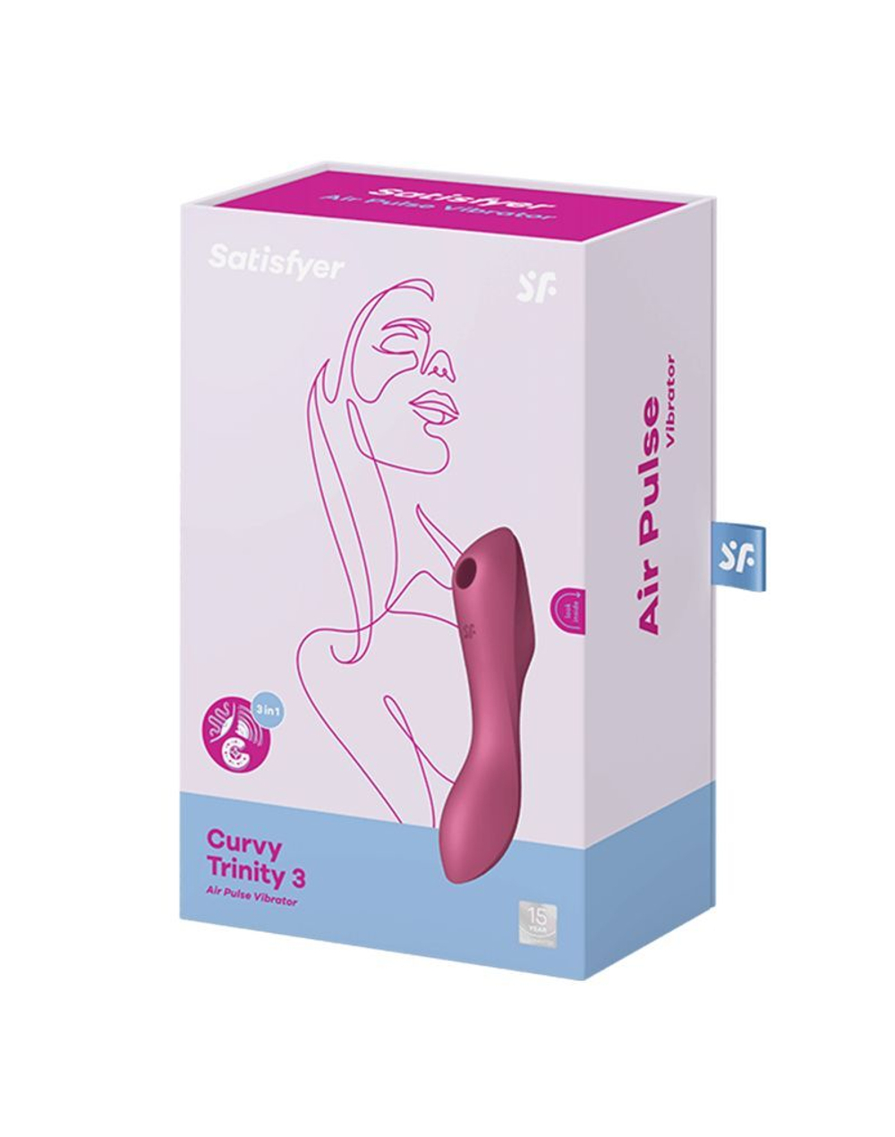Малиновый вакуум-волновой вибростимулятор Satisfyer Curvy Trinity 3 (Цвет: малиновый)