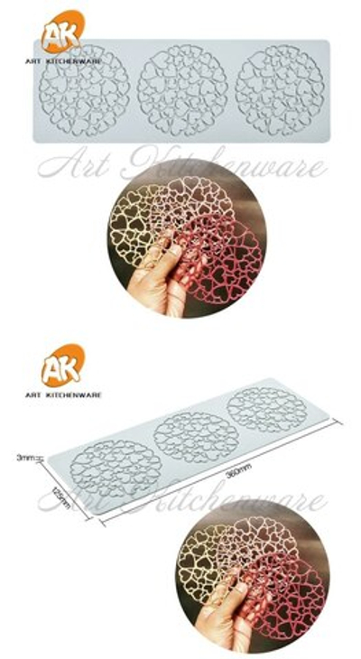 Силиконовый коврик для декора "Сердечки №1"