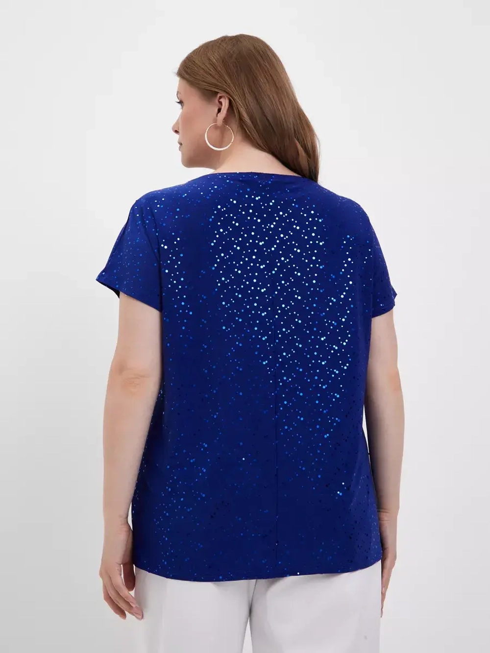 Блузка с пайетками короткий рукав