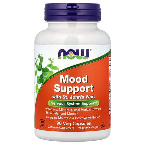 NOW Foods, Mood Support со зверобоем, 90 растительных капсул