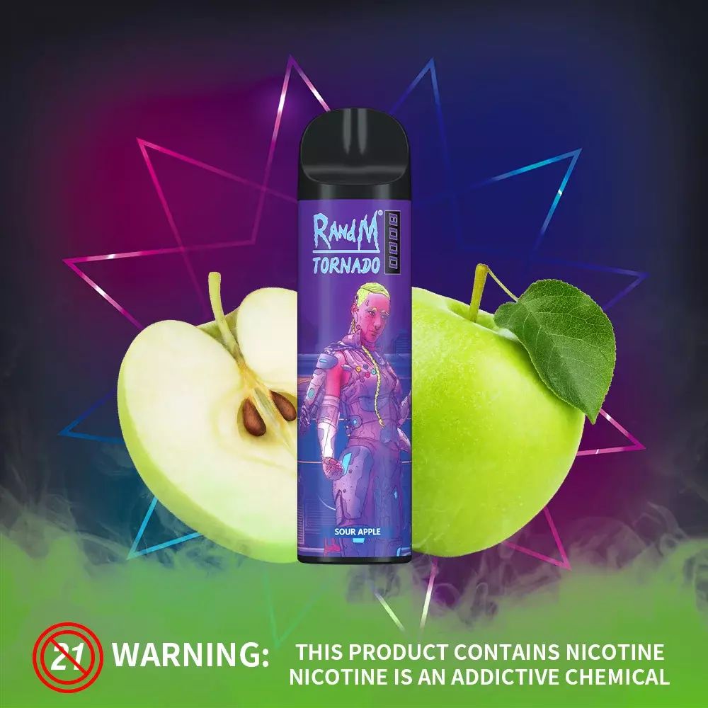 RandM Tornado 8000 - Sour Apple (5% nic)