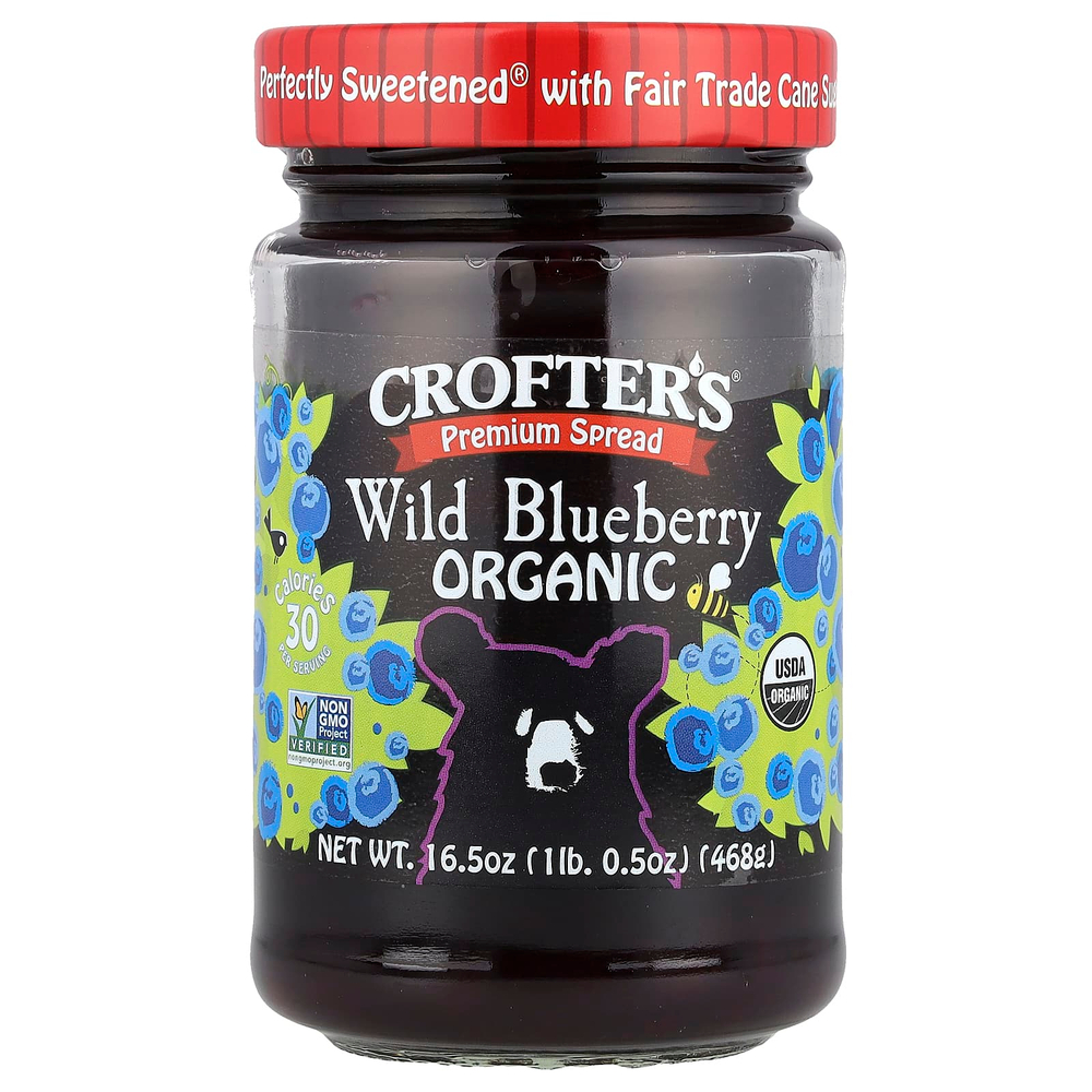 Crofter's Organic, органический спред премиального качества, дикорастущая голубика, 468 г (16,5 унции)