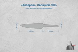 Заготовка для ножа, сталь N690Co 3,1мм. Модель "Аппарель О100" с клинком 100мм, ТО 61-62HRC