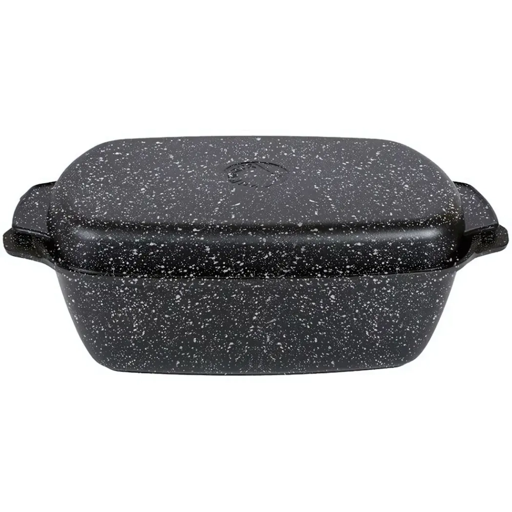 Гусятница 5,5л темный мрамор