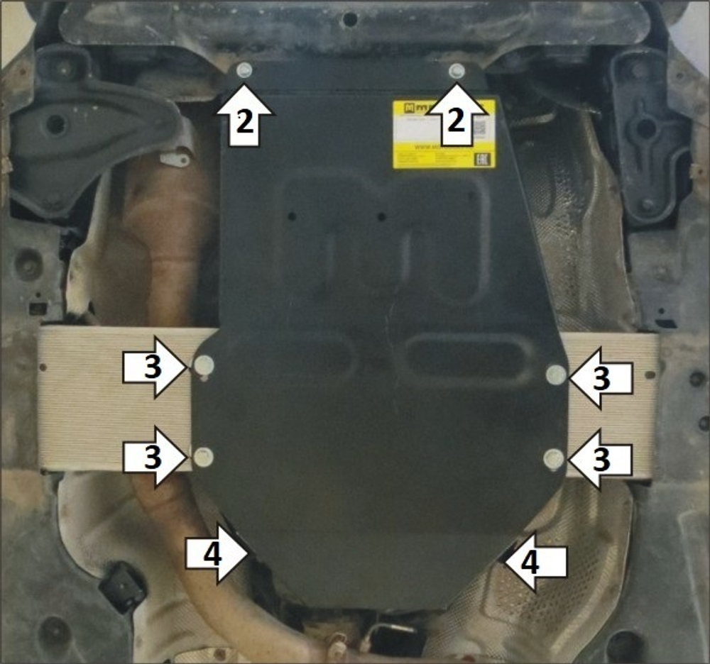 Защита стальная 2 мм КПП, РК Mercedes-Benz ML350 W-166 2012-2015 гг MOTODOR.71201