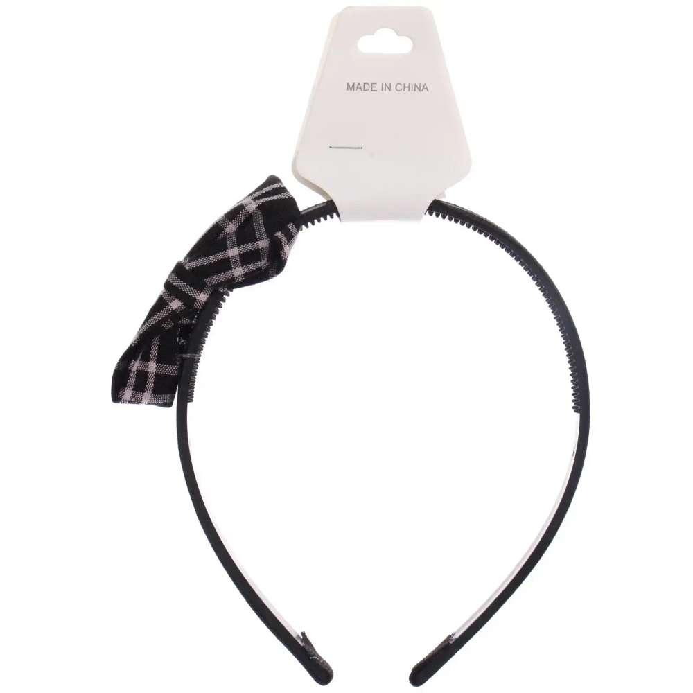 Ободок для волос детский на блистере «РОЗОВОЕ ОБЛАКО», принт клеточка, микс 6 цветов, 1см