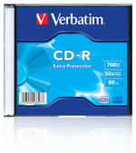Оптический диск Verbatim CD-R 700MB 52X Extra Protection, Slim Case, 1 шт