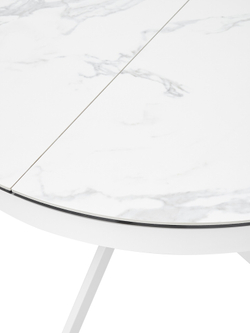 Стол TRENTO 120 HIGH GLOSS STATUARIO Белый мрамор глянцевый, керамика/ белый каркас, ®DISAUR