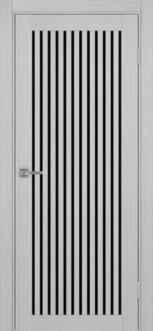 Межкомнатная дверь Optima Porte ТУРИН 543.2 Дуб серый FL Чёрное стекло