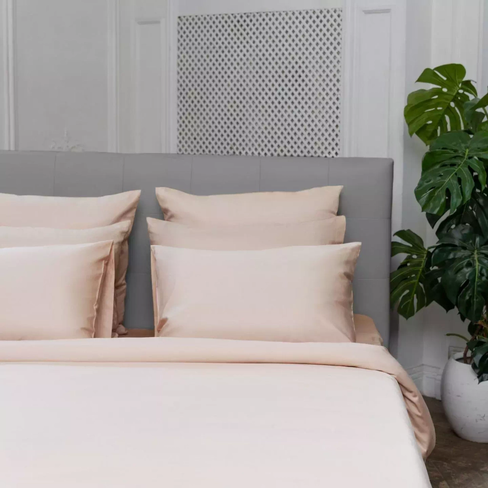 Постельное белье 2 спальное евро макси Mollen пудровое