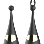 Вибратор-пульсатор Ibiza двусторонний, черный, силиконовый