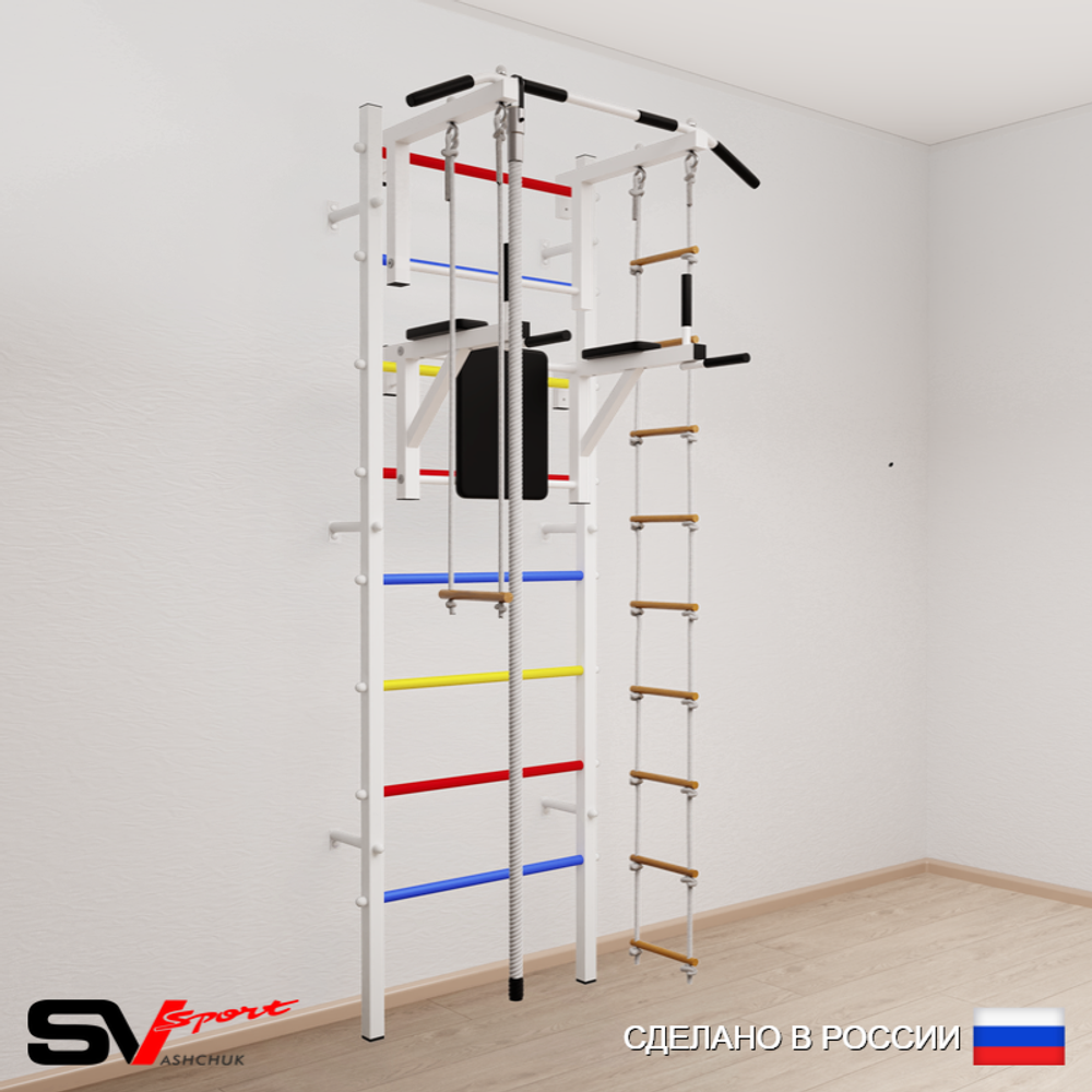 Шведская стенка Sv Sport 577 (Турник стандарт/Брусья/Канат/Лестница/Трапеция)