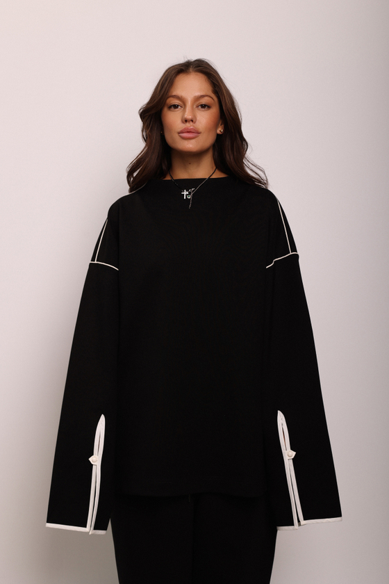 Джемпер с кантами из джерси