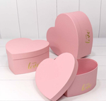 Коробки "Сердце" with love Набор 3 шт. Розовый