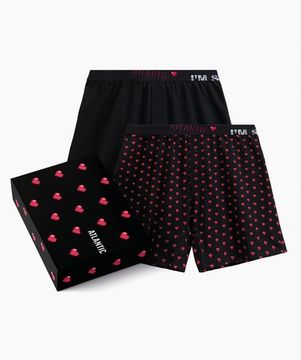 Трусы (2 шт) мужские семейные Atlantic 2GMB-011, хлопок, черный