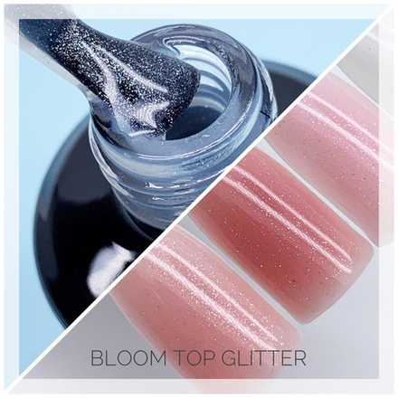 Bloom Top Glitter - Топ для гель-лака с шиммером Блеск, 15 мл