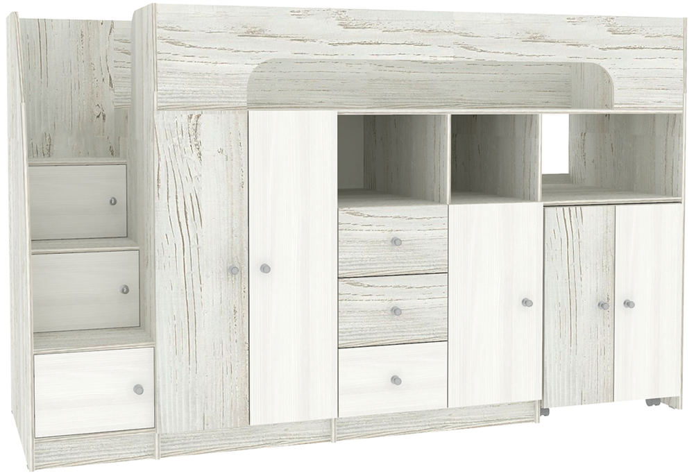 Кровать-чердак КарИВи Астра 11 Винтерберг Белое Дерево