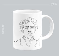 Кружка минимализм с принтом "Блок"