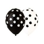 Шар (14"/36 см) Шелкография пастель Горошек арт чер-бел 25 шт.