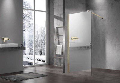 Душевая перегородка Walk-In VSW-1H100MRG, 1000*2000, матовый золотой, стекло зеркальное, , шт