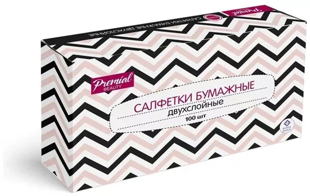 Салфетки бумажные вытяжные 2-слойные PREMIAL нон-стоп 100шт/уп