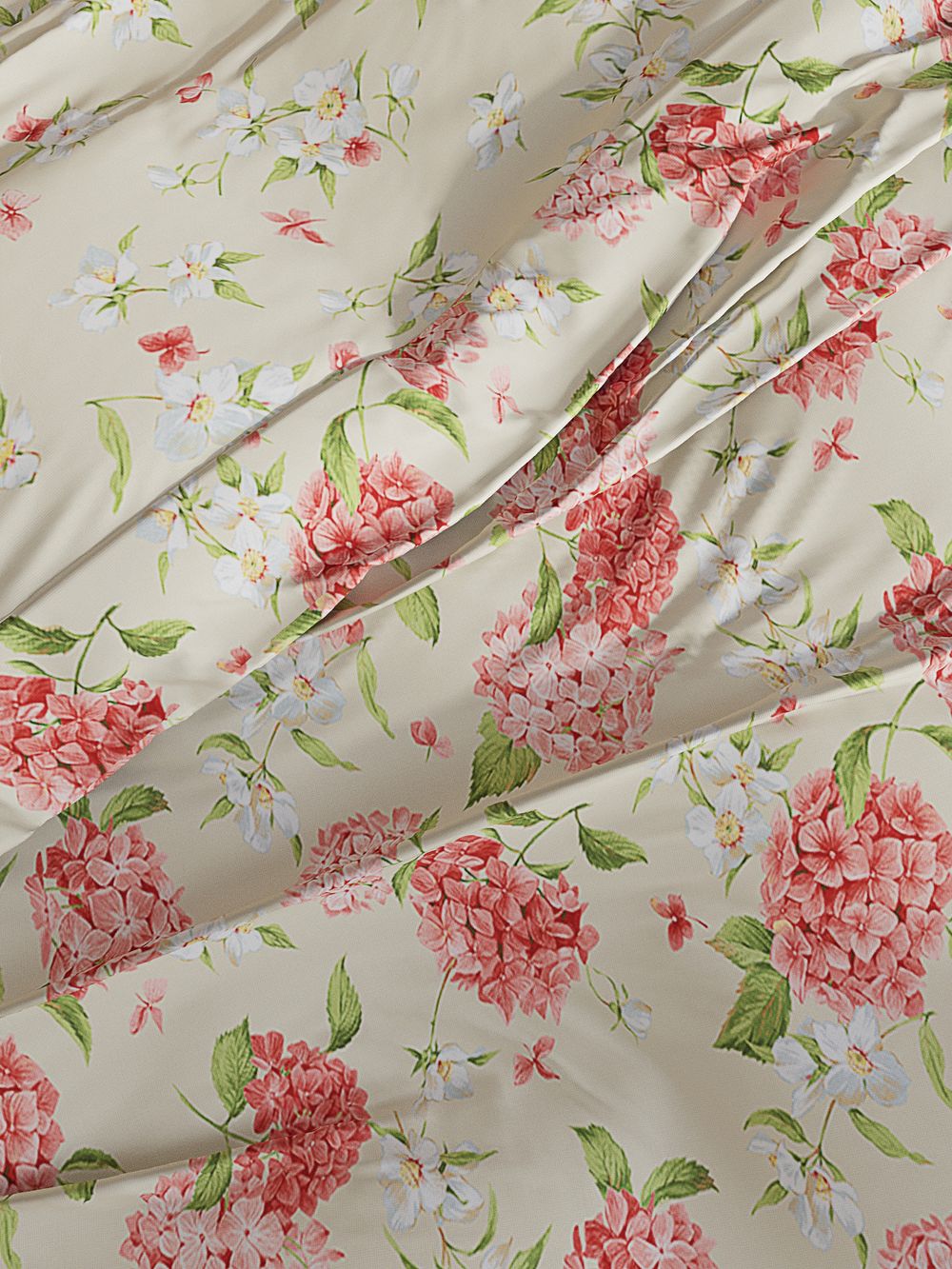 Пододеяльник перкаль Сказка "Гортензия/Жасмин" 2-спальный на молнии 175x215 см