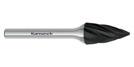 Борфреза твердосплавная LENZ форма F (парабола с закругленной головкой), 6х18х6х50 мм, насечка №7, без покрытия, арт. LZBF 030 N7