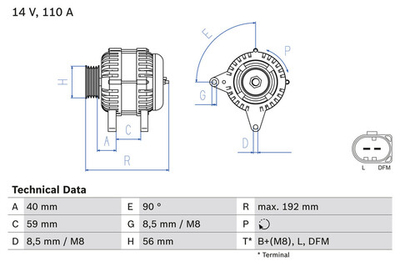 BOSCH - 0986045390-BOC - Alternator