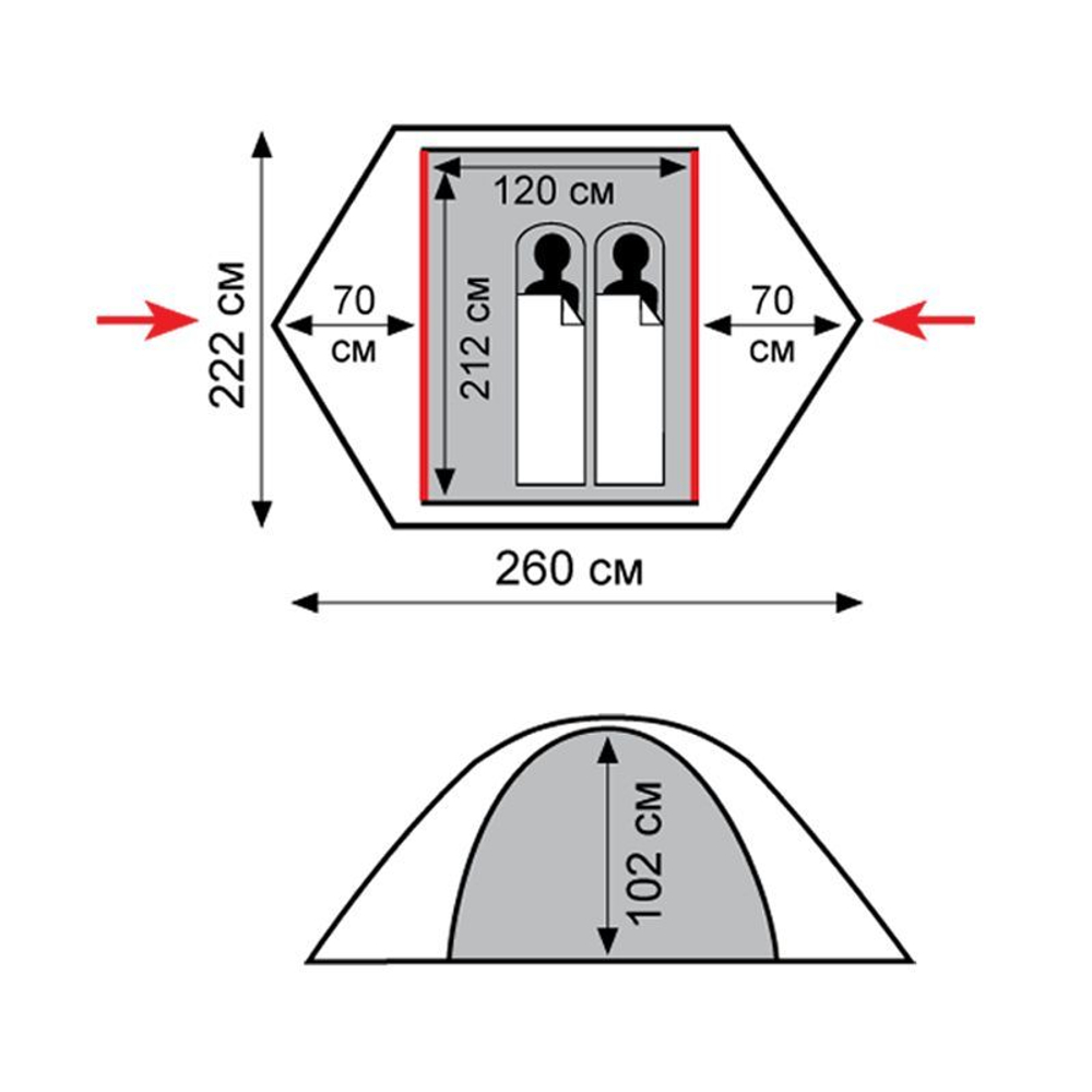Tramp палатка Sarma 2 (V2) (серый)