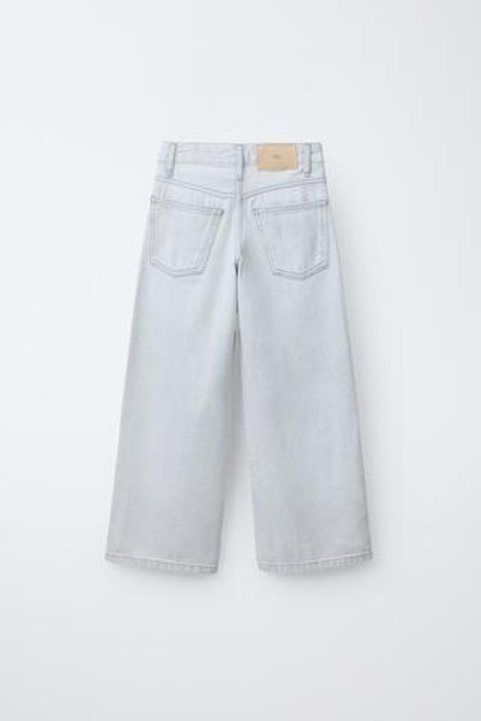 ZARA ДЖИНСЫ WIDE LEG, СЕРЫЙ МЕЛАНЖ