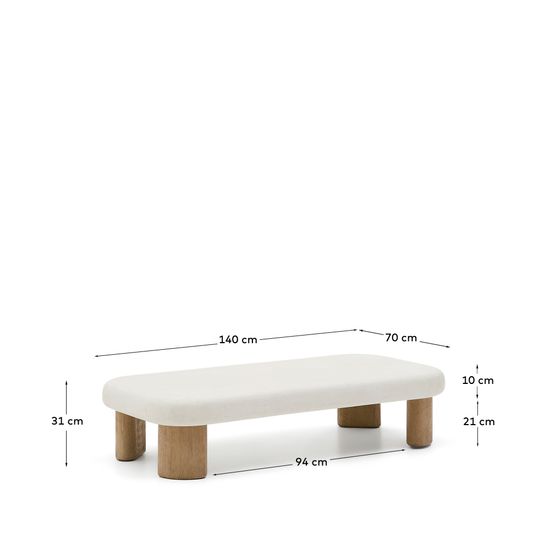 Журнальный столик Labra из цемента и акации 140 x 70 см