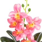 Цветочная композиция «Орхидея» 10*28см розовая в пластиковом горшке