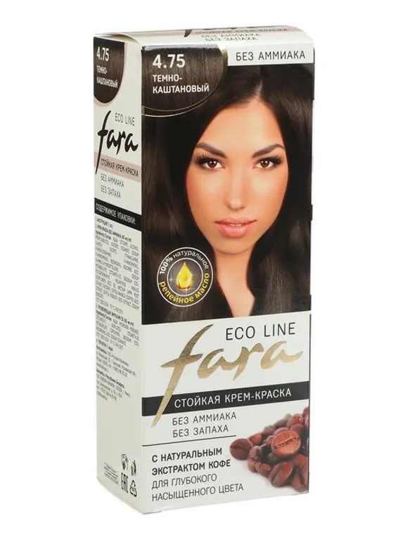 Краска для волос FARA Eco Line 4.75 тёмно-каштановый, 125 г