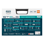 Набор инструментов 1/2", 1/4", CrV, 12 гранные головки, пластиковый кейс, 109 предмета Stels