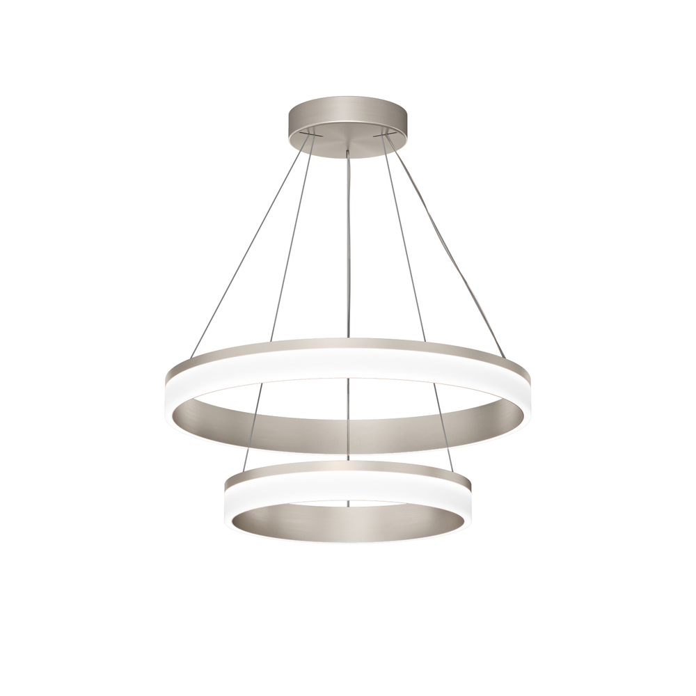 Подвесной светильник RING, ?600+400 мм, LED, 63Вт, 4000К, алюминий+акрил, сатин. никель