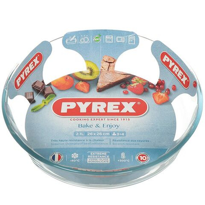 Форма для выпечки стекло, 26х26 см, 2.1 л, кругл, Pyrex, Classic, 828B000/5046