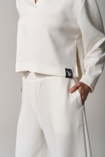 Брюки трикотажные wide leg белые